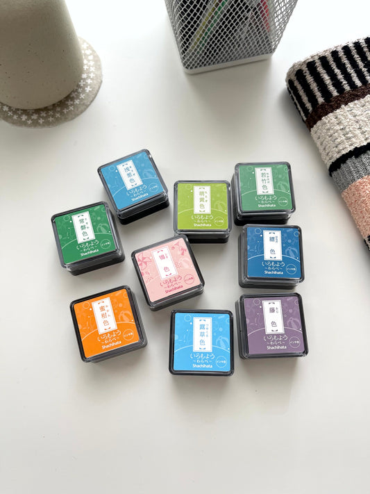 Shachihata Mini Cube Ink Pads / 9 Colors