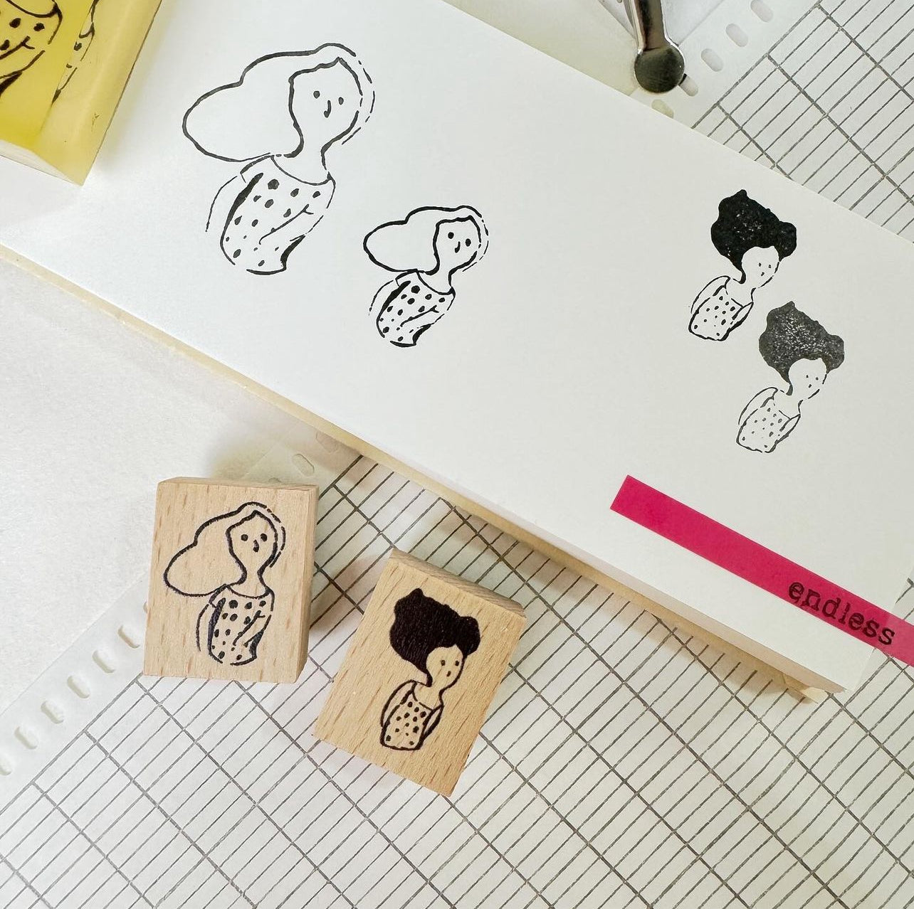 Innkbenchmark Mini Girl Rubber Stamp | 2 Designs