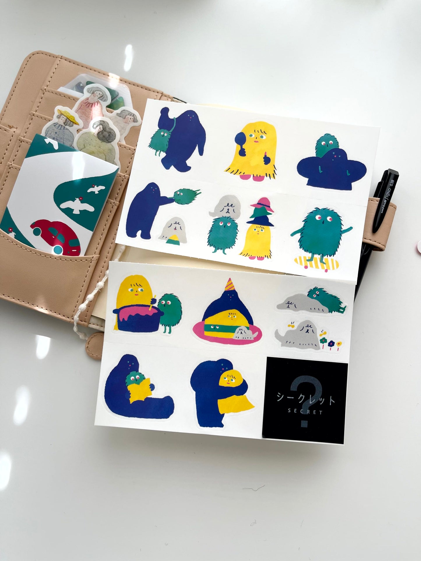 HITOTOKI Perforated Kiss-Cut Sticker Sheet // Monsters