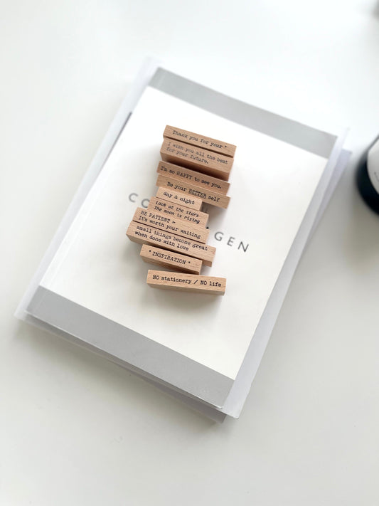 Penny Fei Just Words Rubber Stamps / 10 Designs