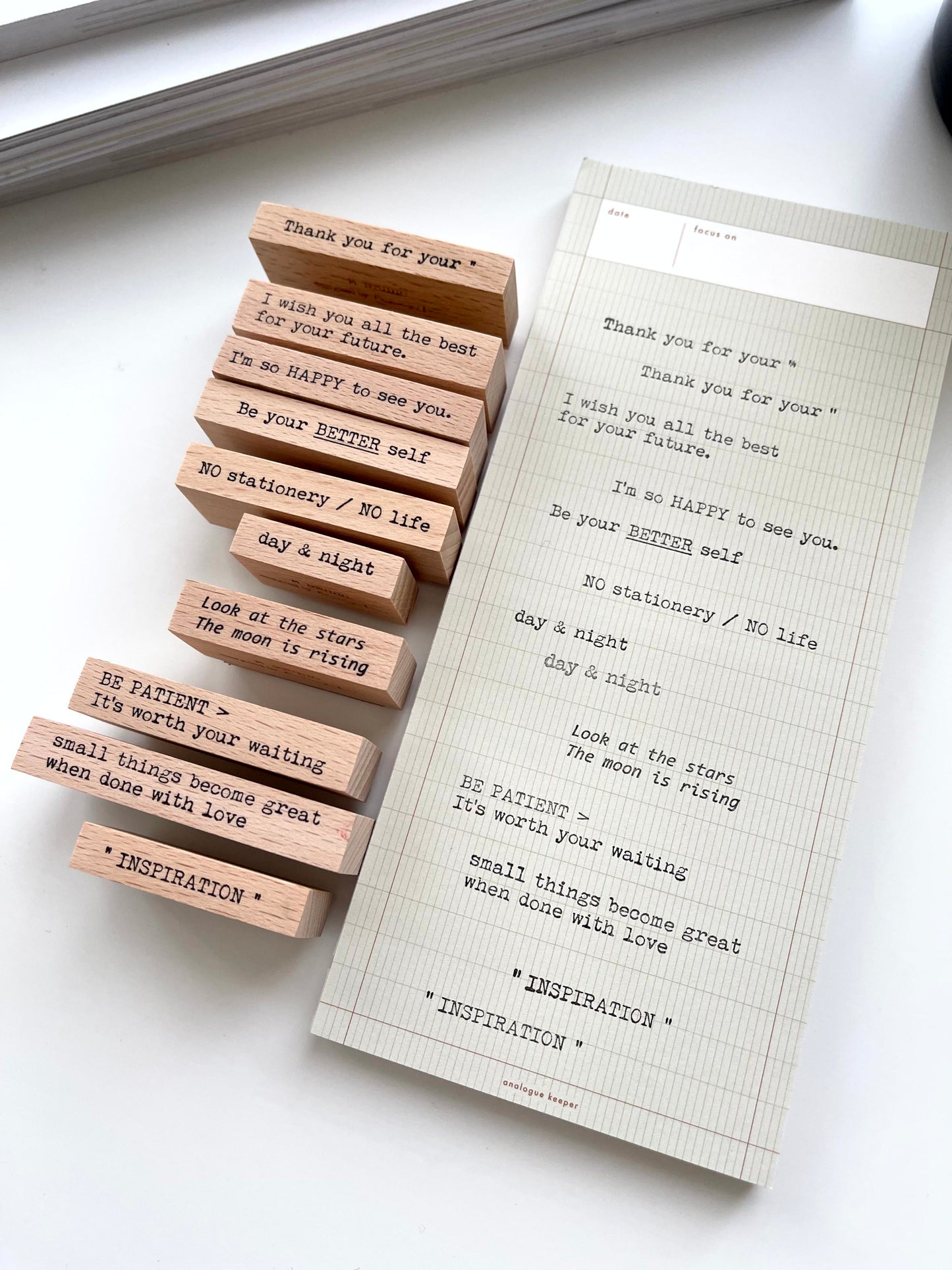 Penny Fei Just Words Rubber Stamps / 10 Designs