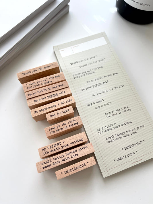 Penny Fei Just Words Rubber Stamps / 10 Designs