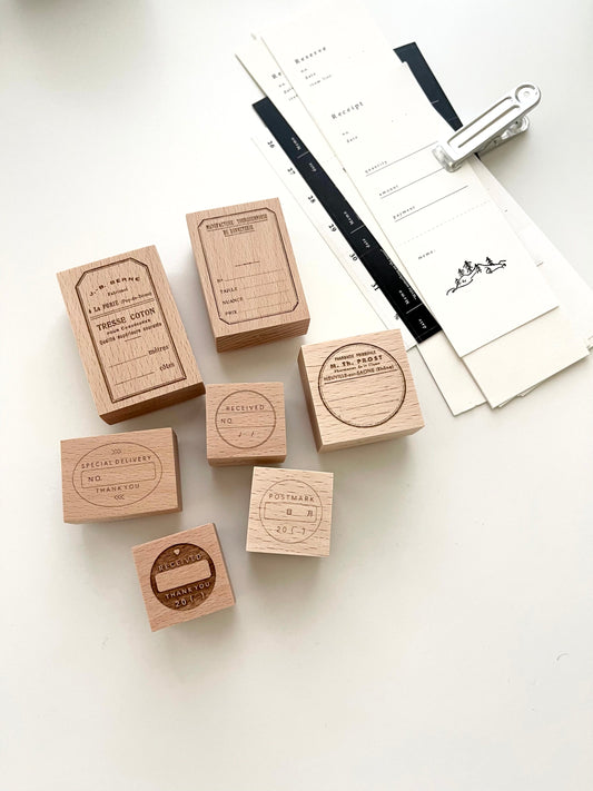 Penny Fei Vintage Tags & Postmarks Rubber Stamps / 7 Designs