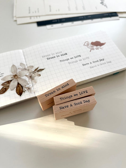 Penny Fei Just Words Rubber Stamps / 3 Designs