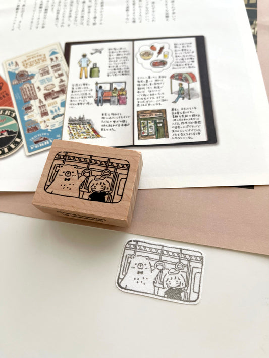 EileenTai.85 Bear & Girl Travel Together Rubber Stamps // 6 Options