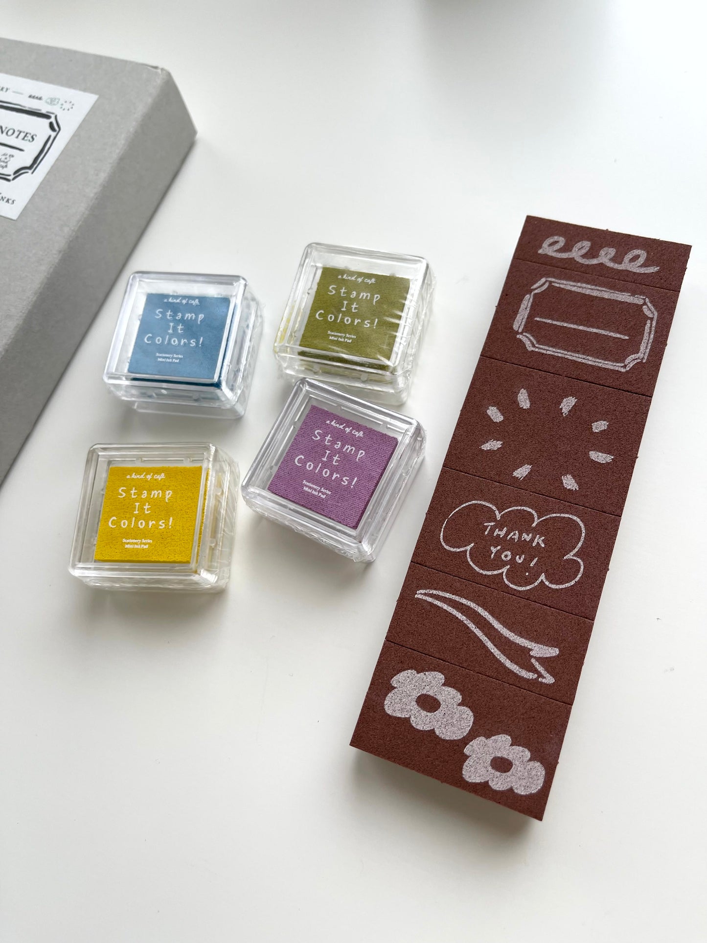 A kind of café Spring Notes Foam Stamp & Ink Set