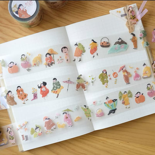 Teayou Autumn Fairies Kiss-Cut PET Sticker Roll