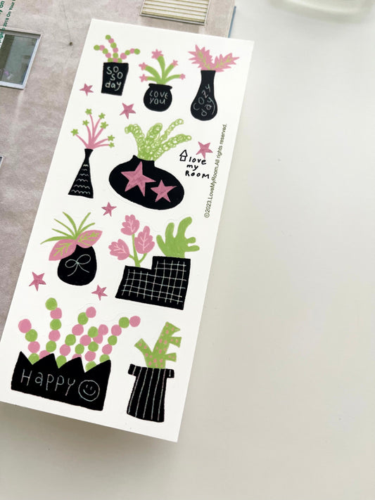 Love Maroon Pink Matcha Drawing Sticker Sheet