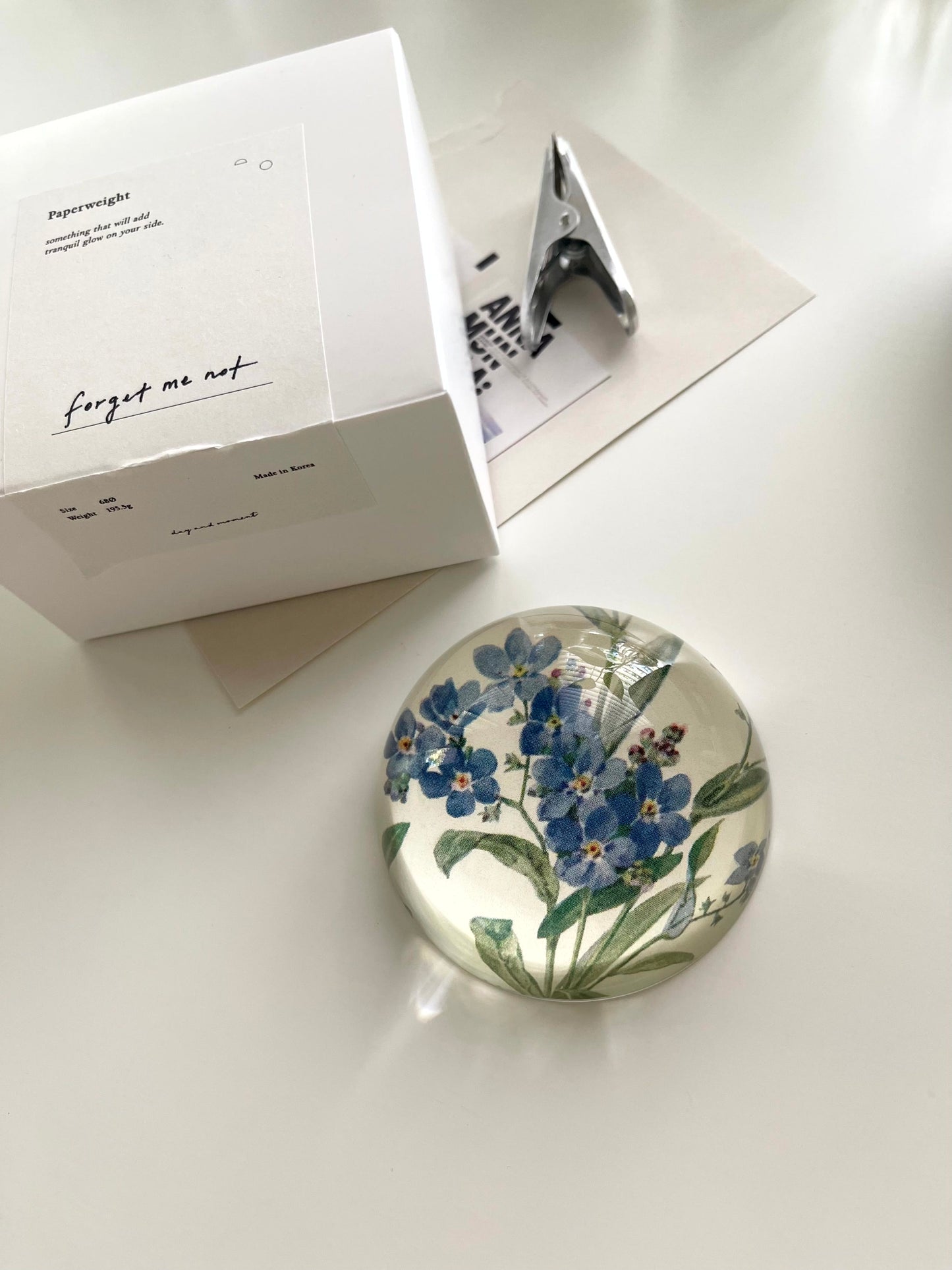 Day and Moment Forget Me Not Paper Weight