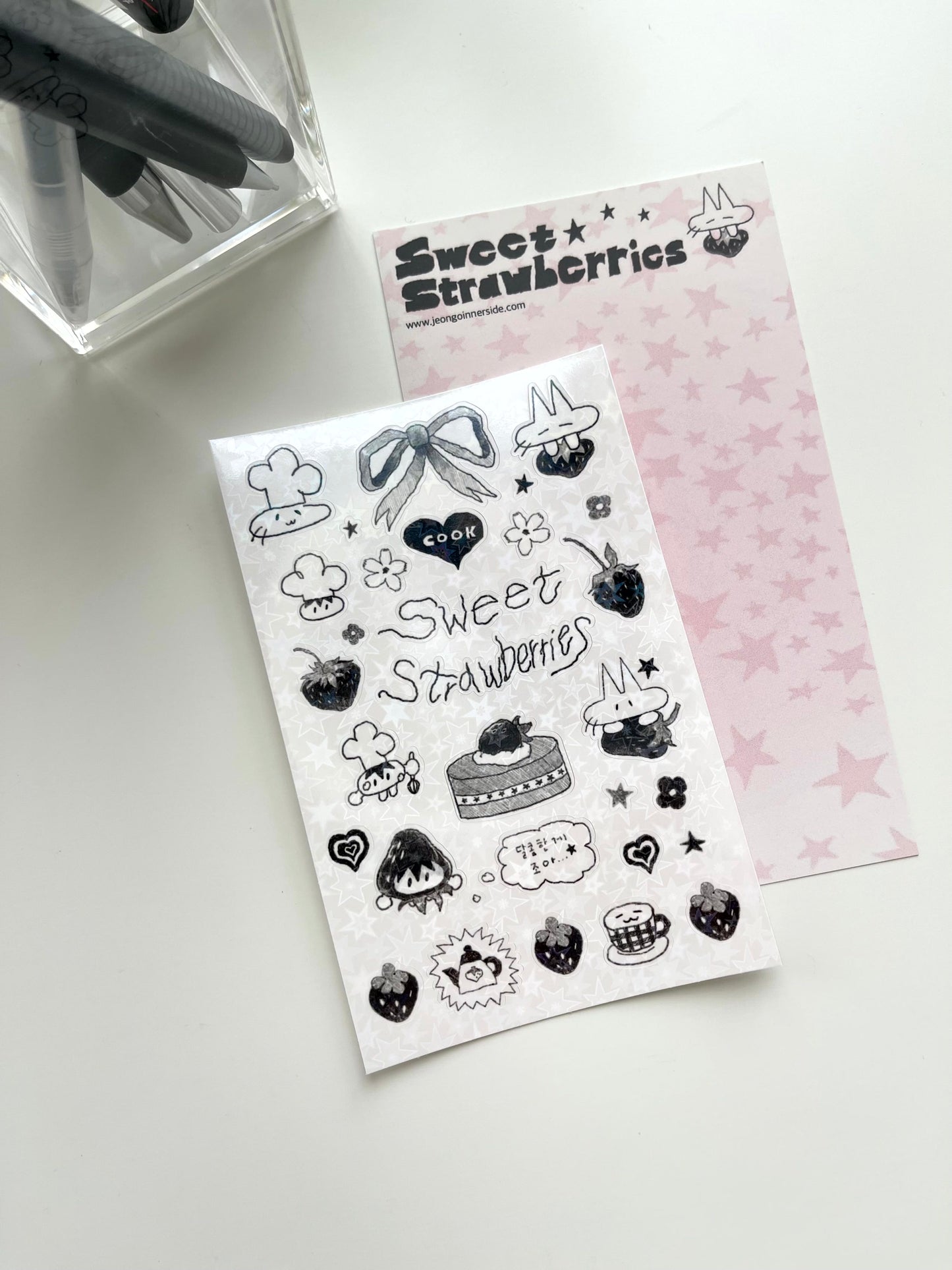 Jeongo Innerside Drawing Sticker // Sweet Strawberries