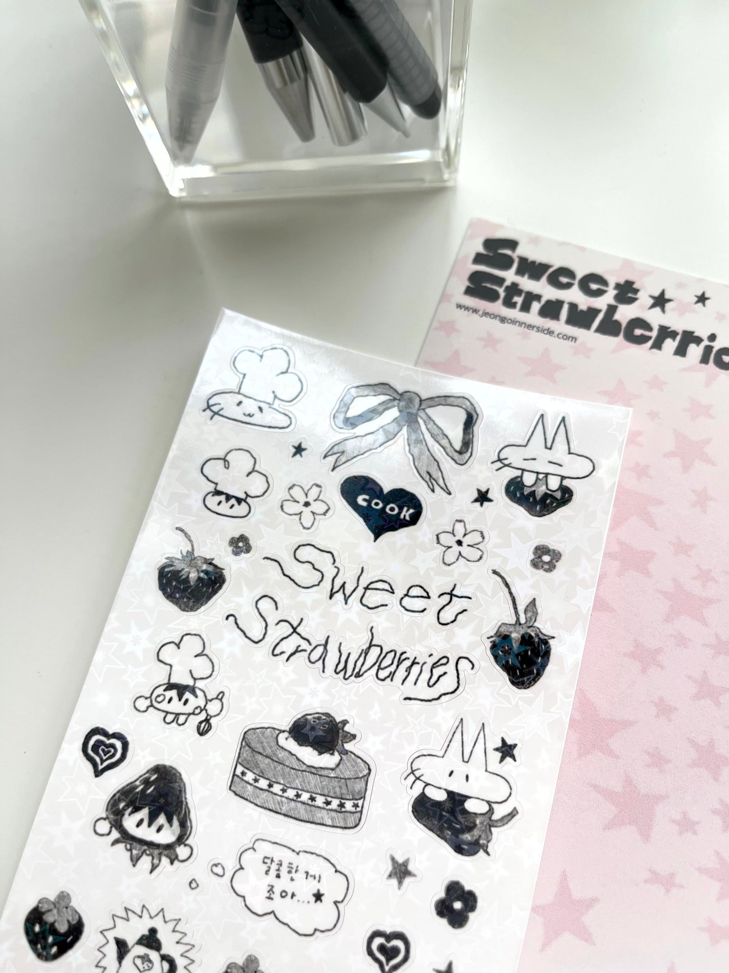 Jeongo Innerside Drawing Sticker // Sweet Strawberries