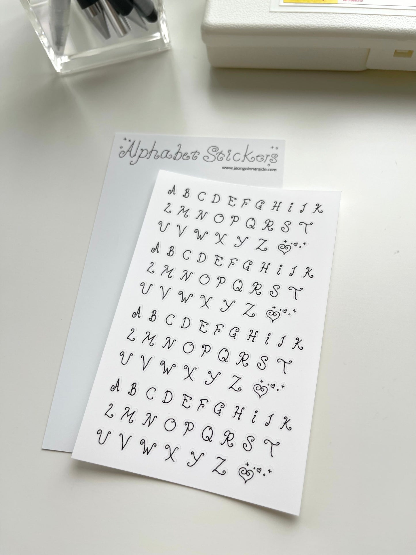 Jeongo Innerside Curly Alphabet Sticker // 3 Colors