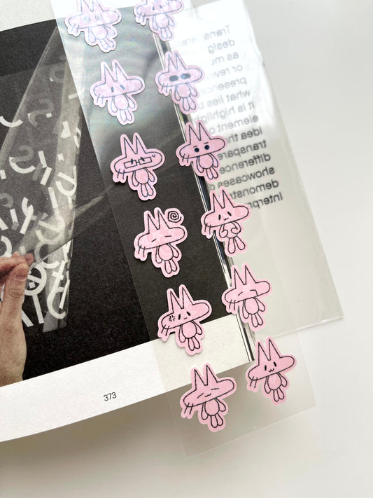 Jeongo Innerside Cat Sticker // Pink