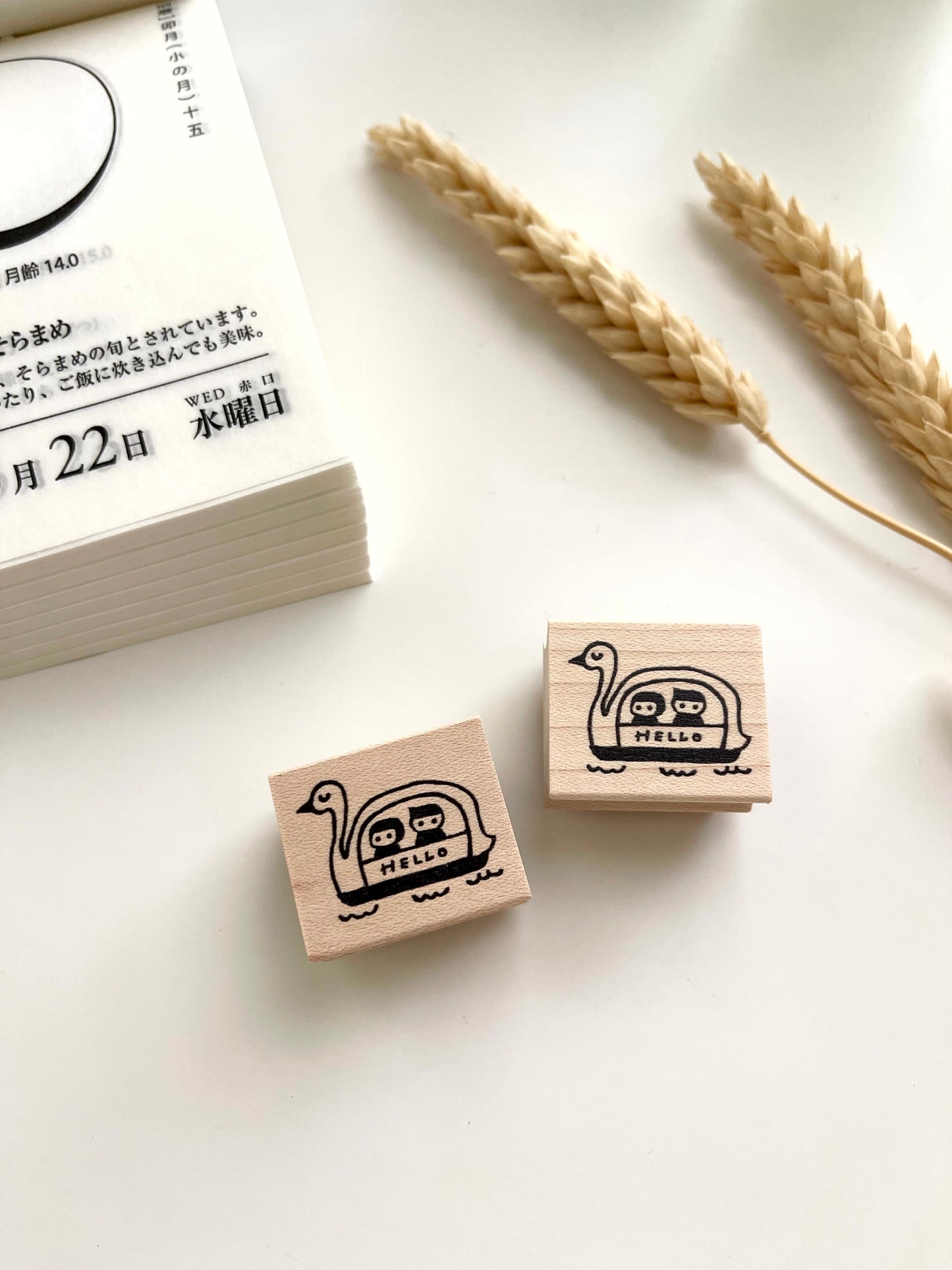 Hankodori Swan Boat Rubber Stamp