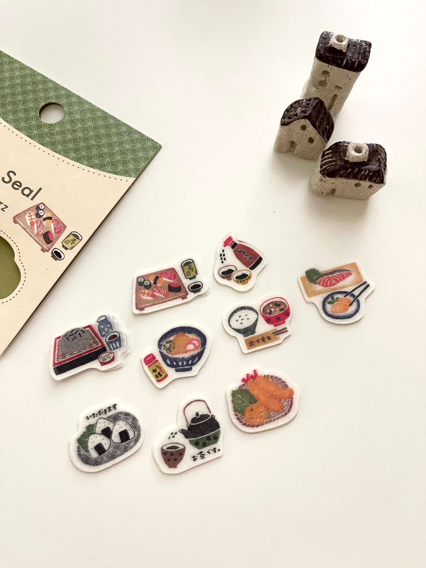 Hankodori Washi Flake Sticker Pack // 和食 (Green)