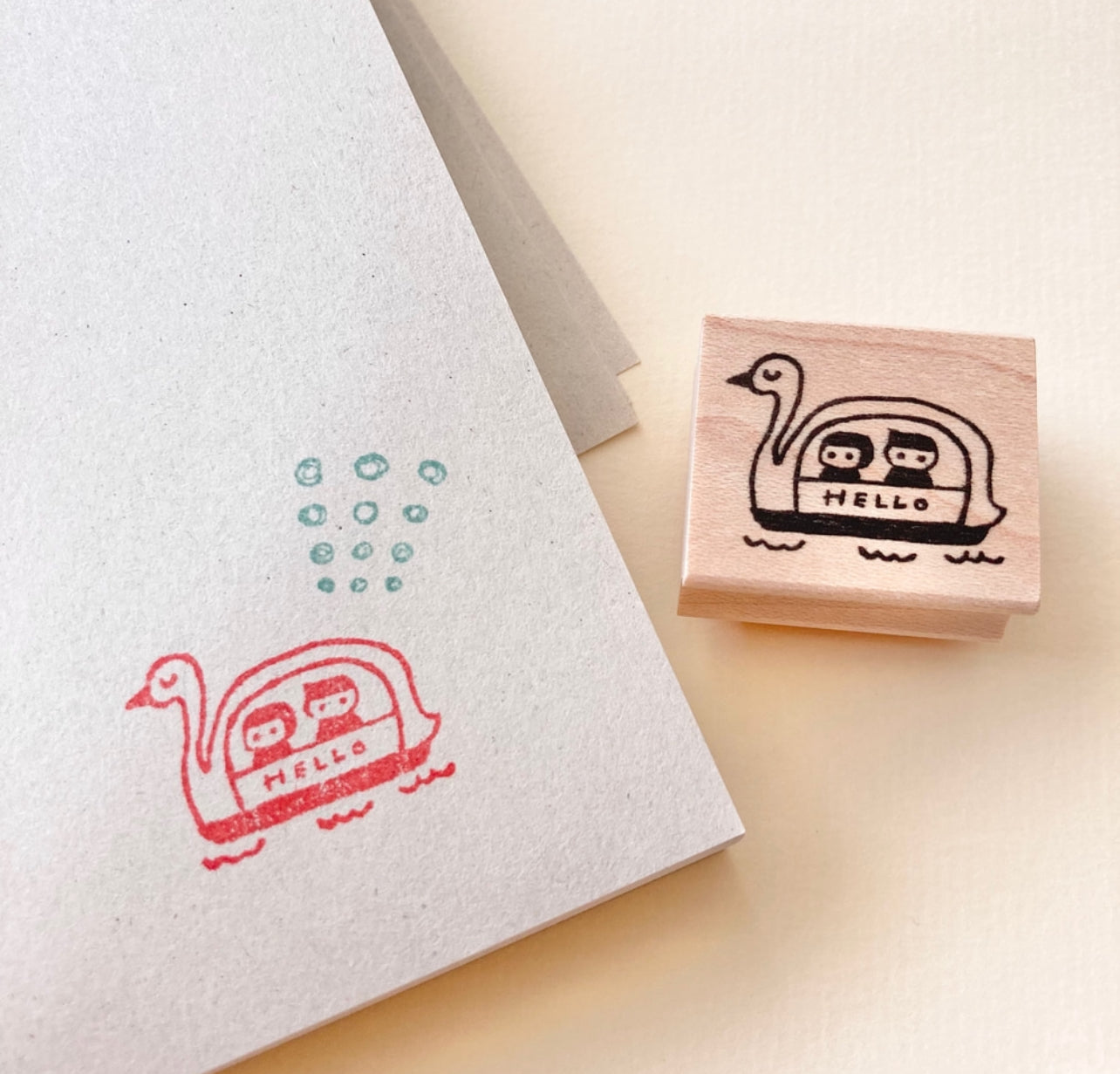 Hankodori Swan Boat Rubber Stamp