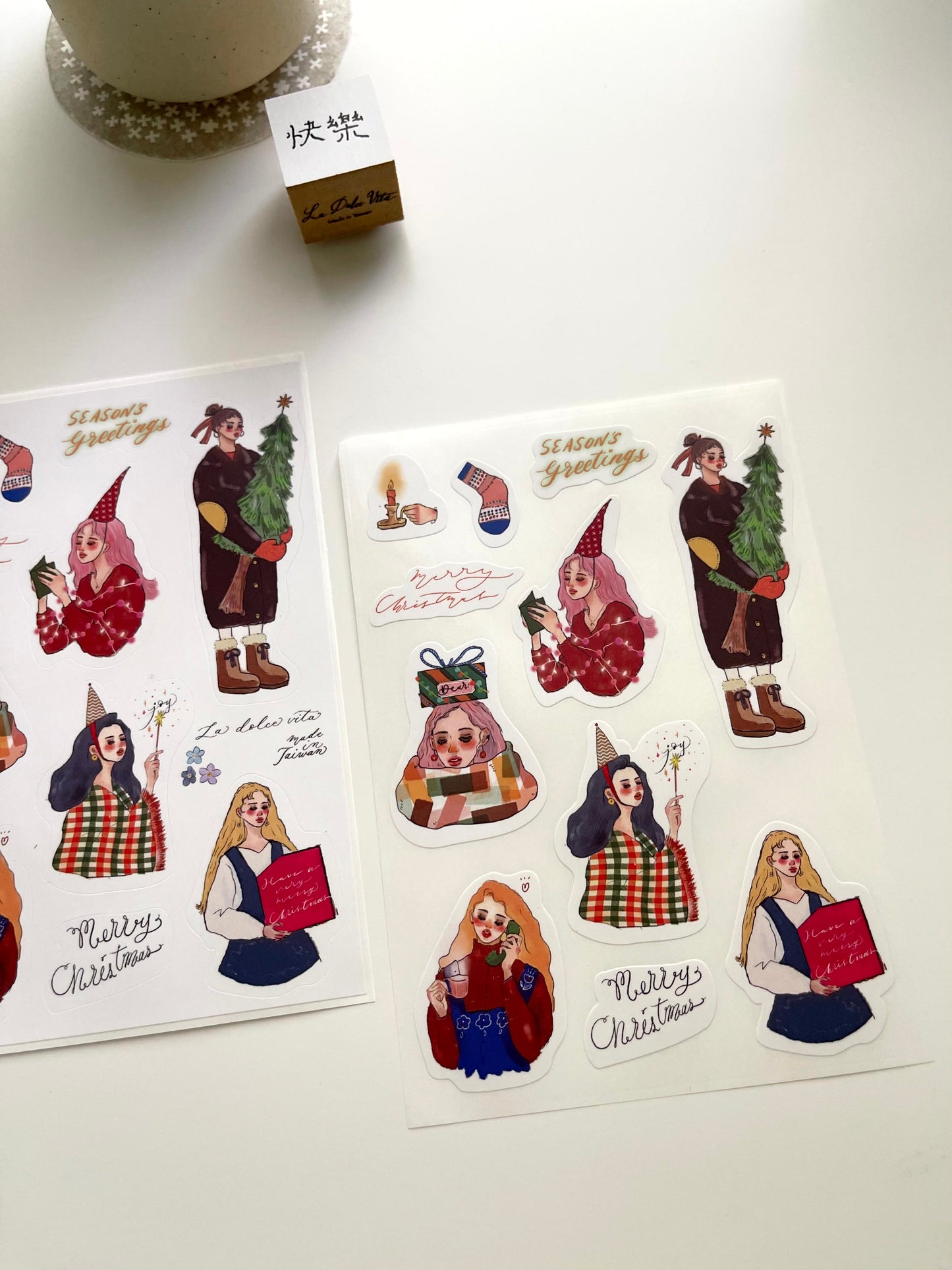 La Dolce Vita I Want to Give You a Star and a Forest Christmas Sticker Set