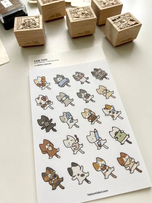 Hatsu Midori Lazy Cats Sticker