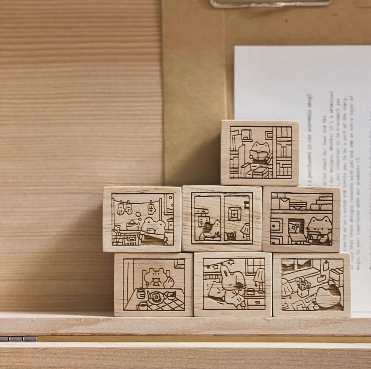 Hatsu Midori x Som Studio My Everyday Corner Wooden Stamps / 7 Designs