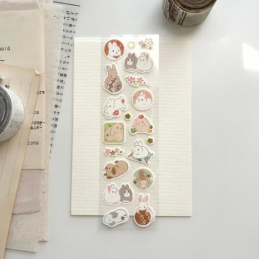 Flower Rabbit Sticker Sheet