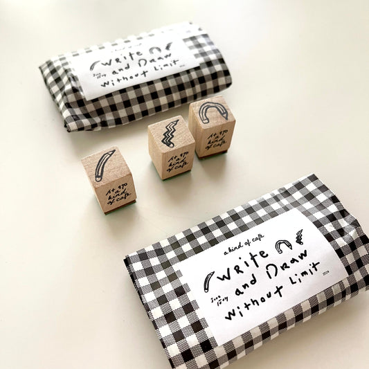 A kind of café The Three Squiggle Pens Rubber Stamp Set