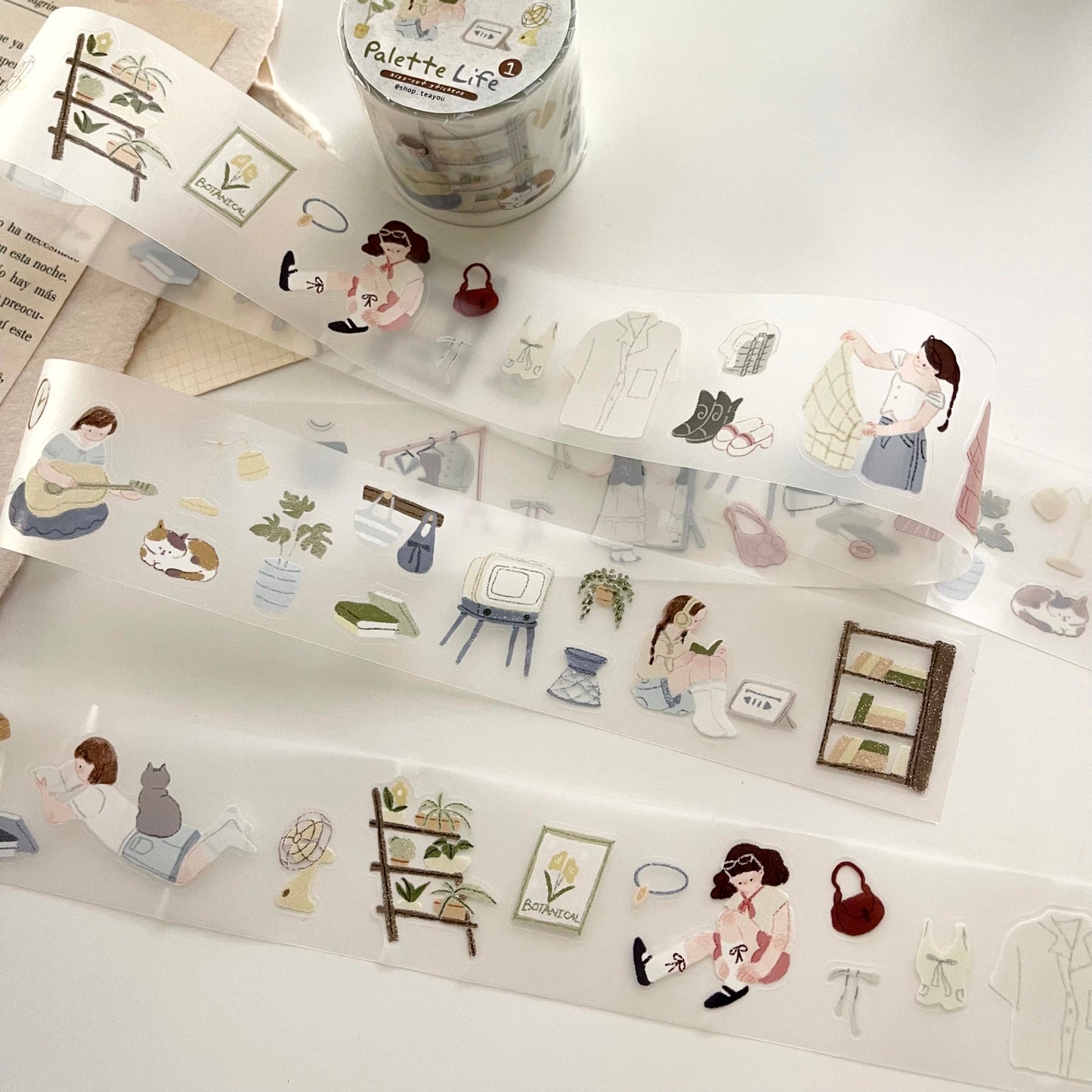 Teayou Palette Series Kiss-cut Sticker Roll / Ver. 01