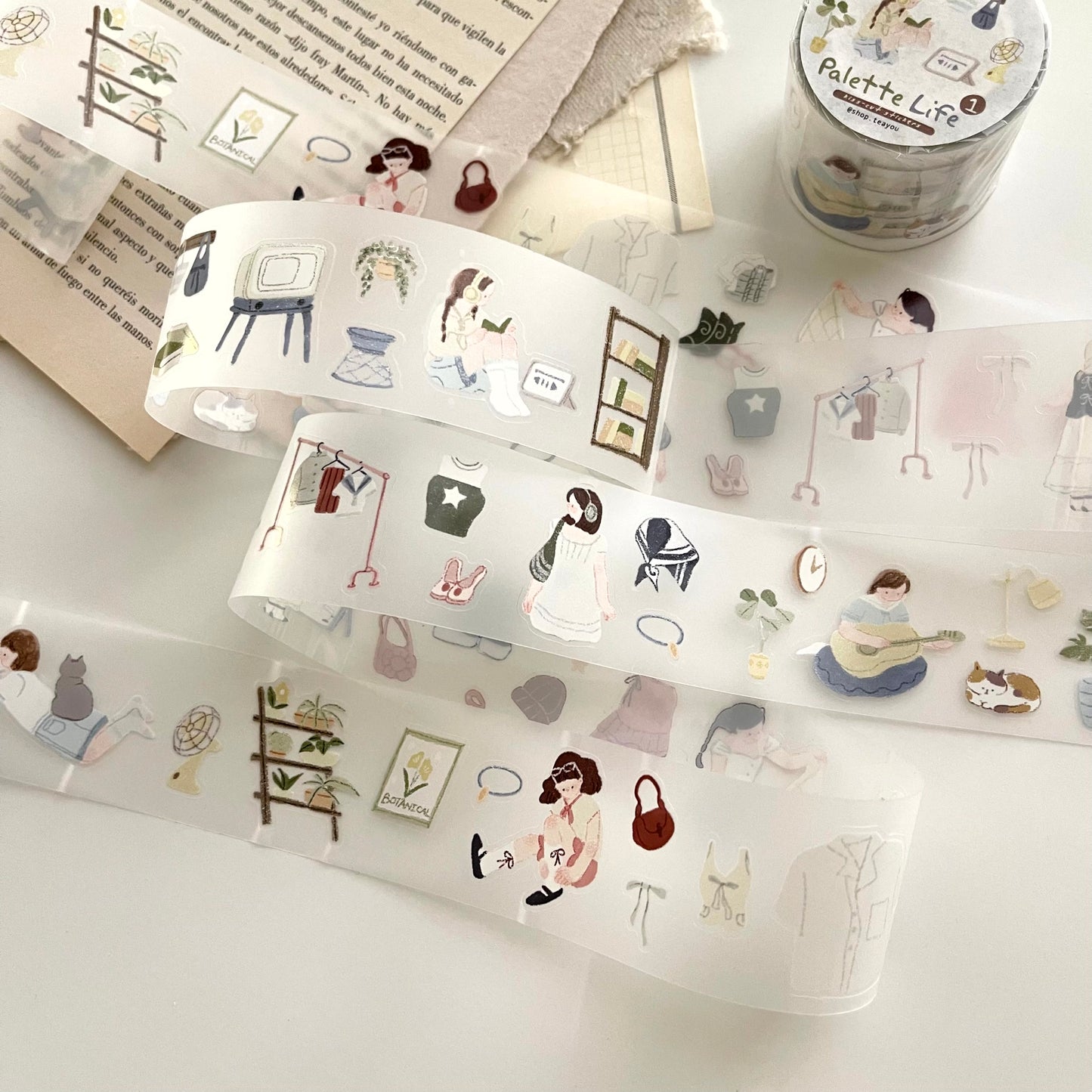 Teayou Palette Series Kiss-cut Sticker Roll / Ver. 01