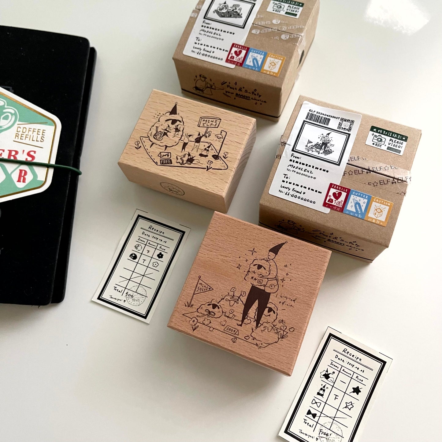 Modaizhi Market Diary Signature Rubber Stamp / 2 Designs