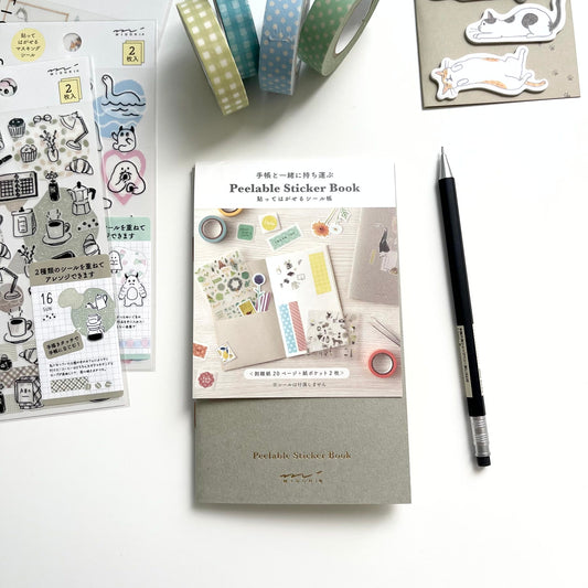 MIDORI Sticker Book with Pockets / Gray