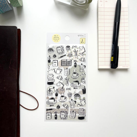 MIDORI Removable Planner Sticker / Coffee Journaling