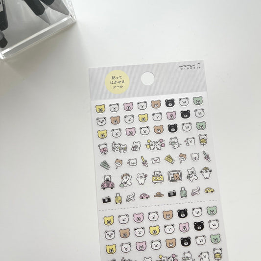 MIDORI Removable Bear Planner Sticker