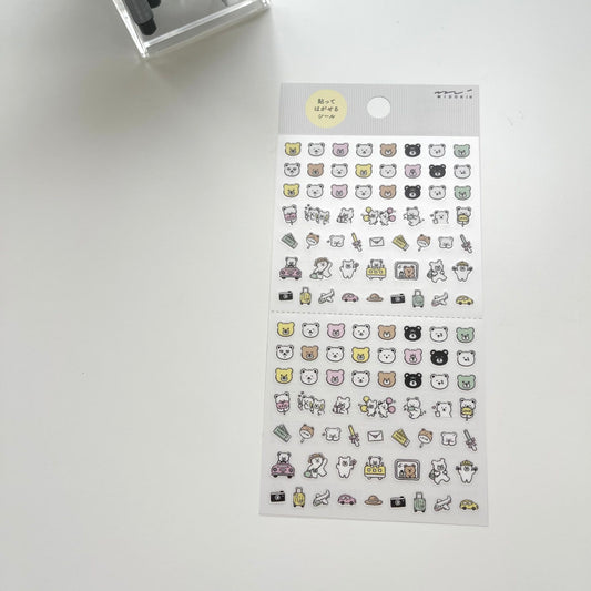 MIDORI Removable Bear Planner Sticker