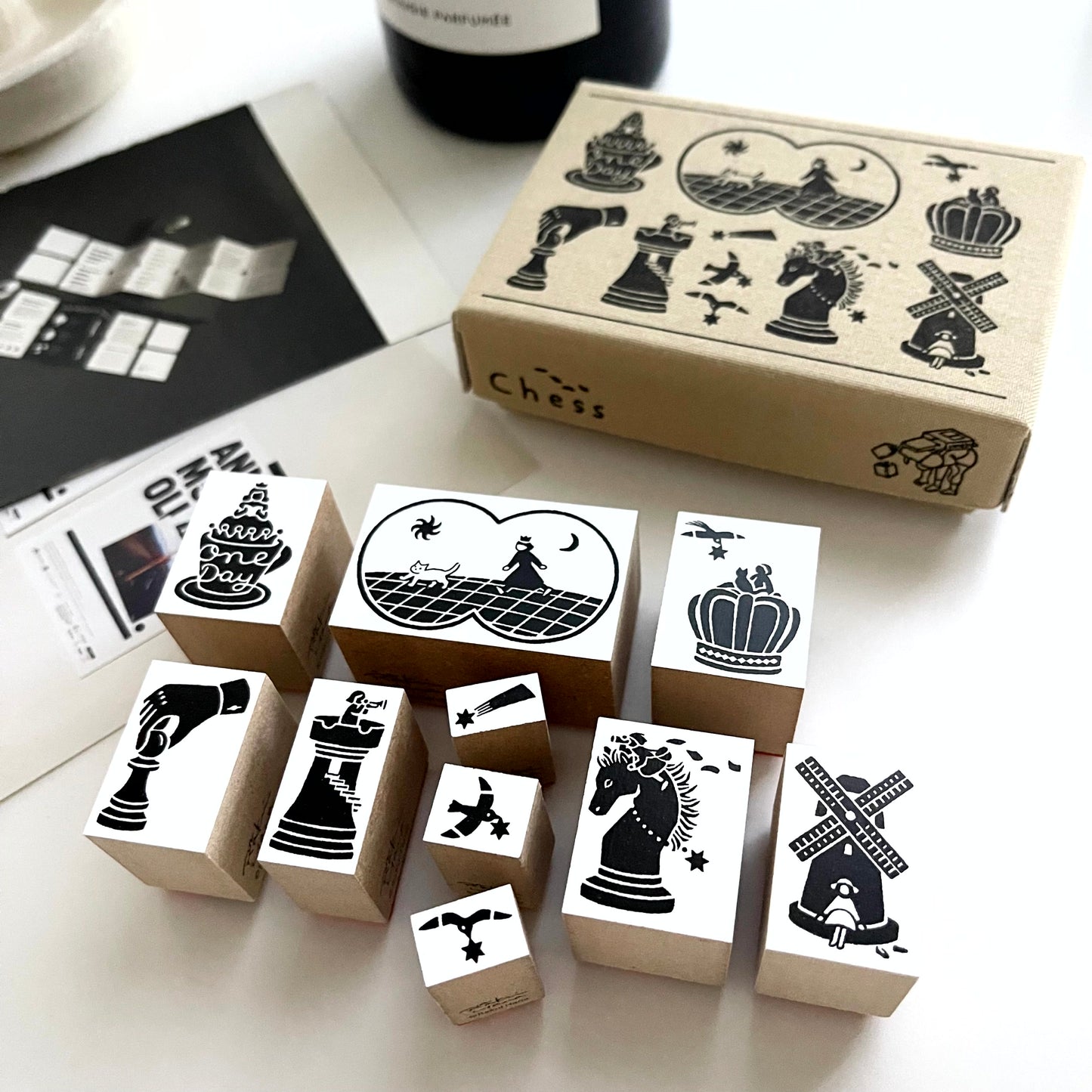 Rakui Hana Chess Stamp Set