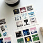 Rakui Hana Print Kiss-cut Postal Stamp Sticker Set / 01