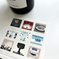 Rakui Hana Print Kiss-cut Postal Stamp Sticker Set / 01