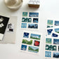 Rakui Hana Print Postal Stamp Sticker Set / 02