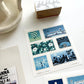 Rakui Hana Print Postal Stamp Sticker Set / 02