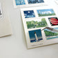 Rakui Hana Print Postal Stamp Sticker Set / 02