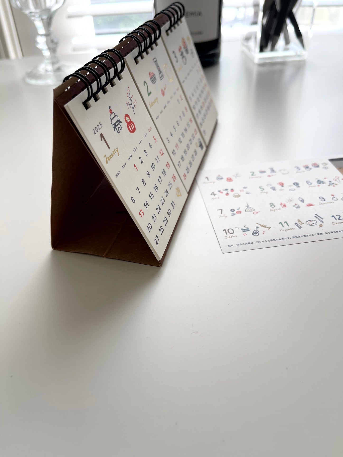 2025 Three-Month Desk Ring Calendar