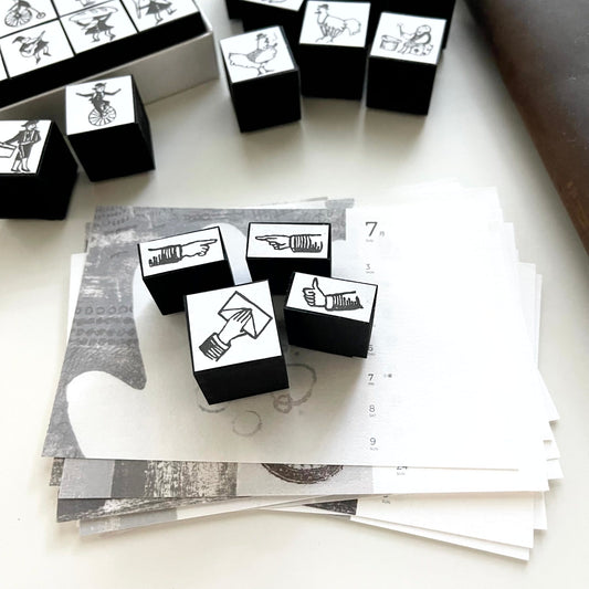 KOCKA Hand Series Rubber Stamp / 4 Designs