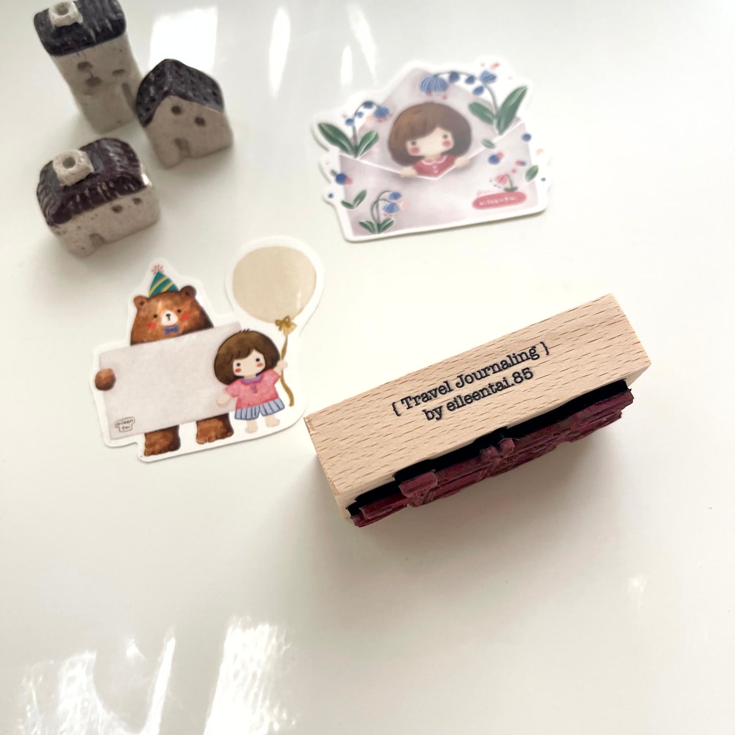 EileenTai.85 Bear Journal Rubber Stamp