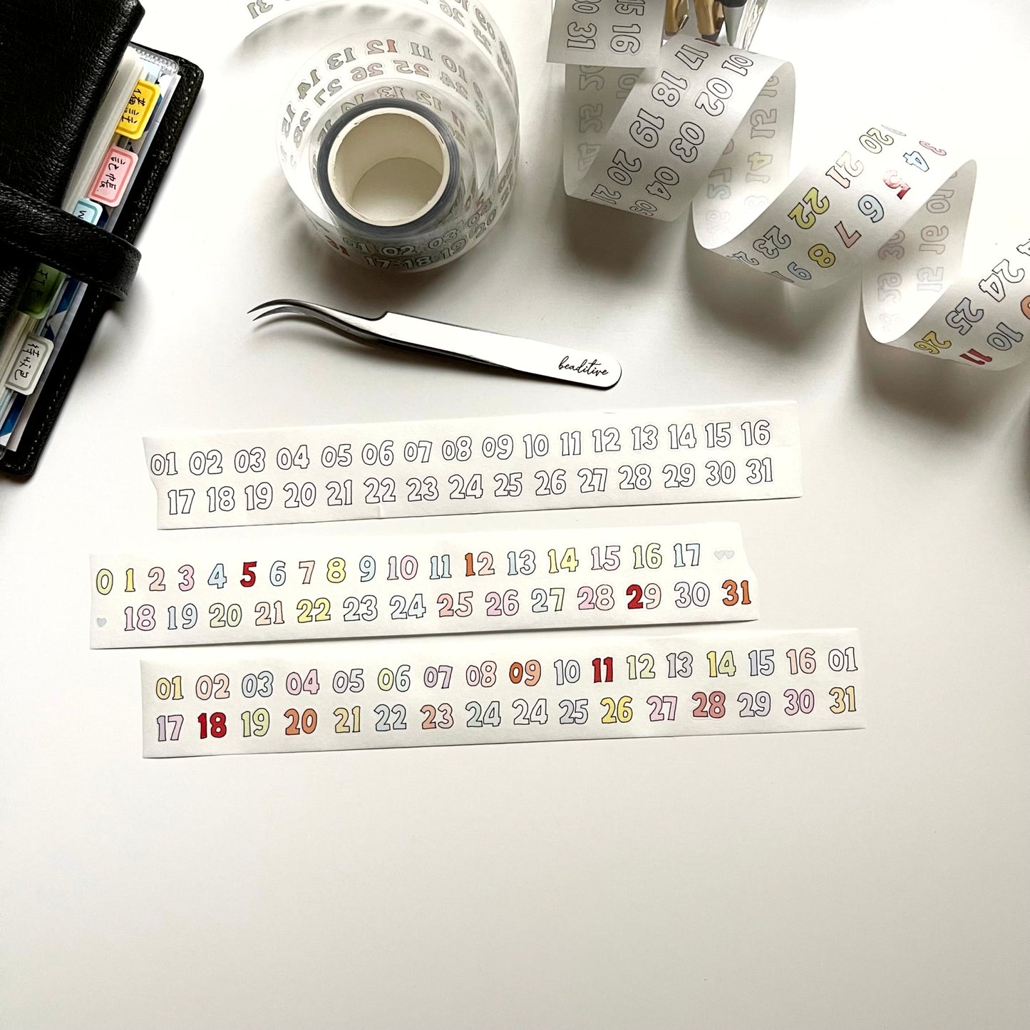 Kiss-cut Number Sticker Roll / Washi Paper