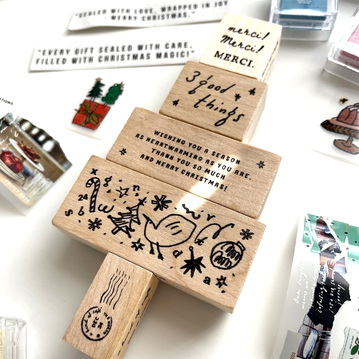 A kind of café Christmas Tree Limited Rubber Stamps / 5 Designs