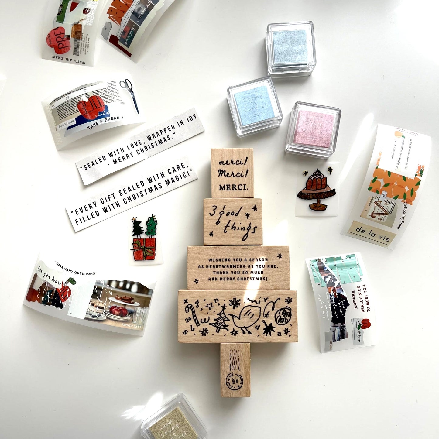 A kind of café Christmas Tree Limited Rubber Stamps / 5 Designs