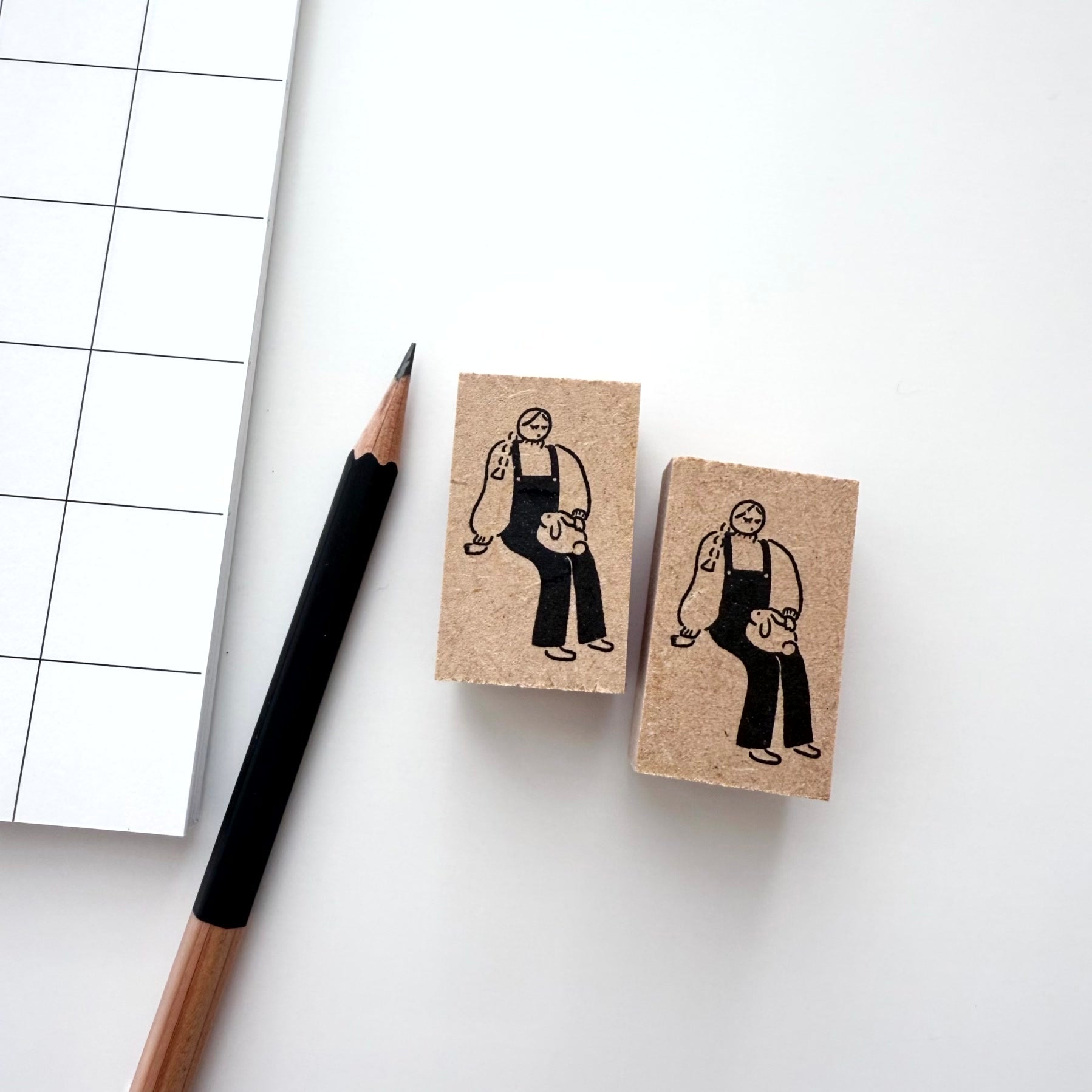 Stamp Marche Girl with Rabbit Stamp – Journal Station