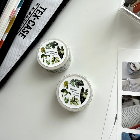 Kmmile Collection of Plants Masking Tape / White