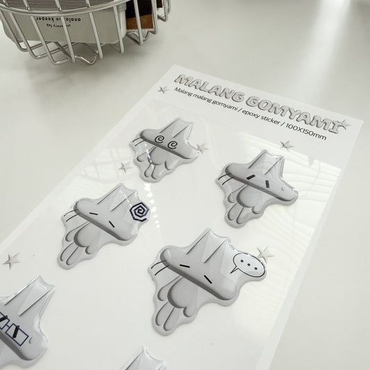 Jeongo Innerside Soft & Fluffy Rabbit Epoxy Sticker