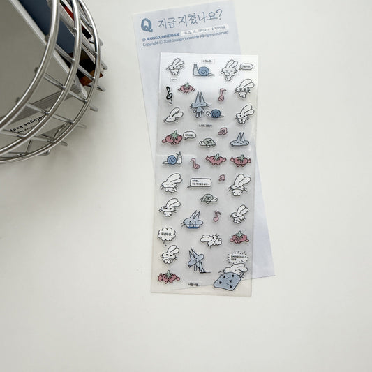 Jeongo Innerside Are You Tired? Clear Sticker