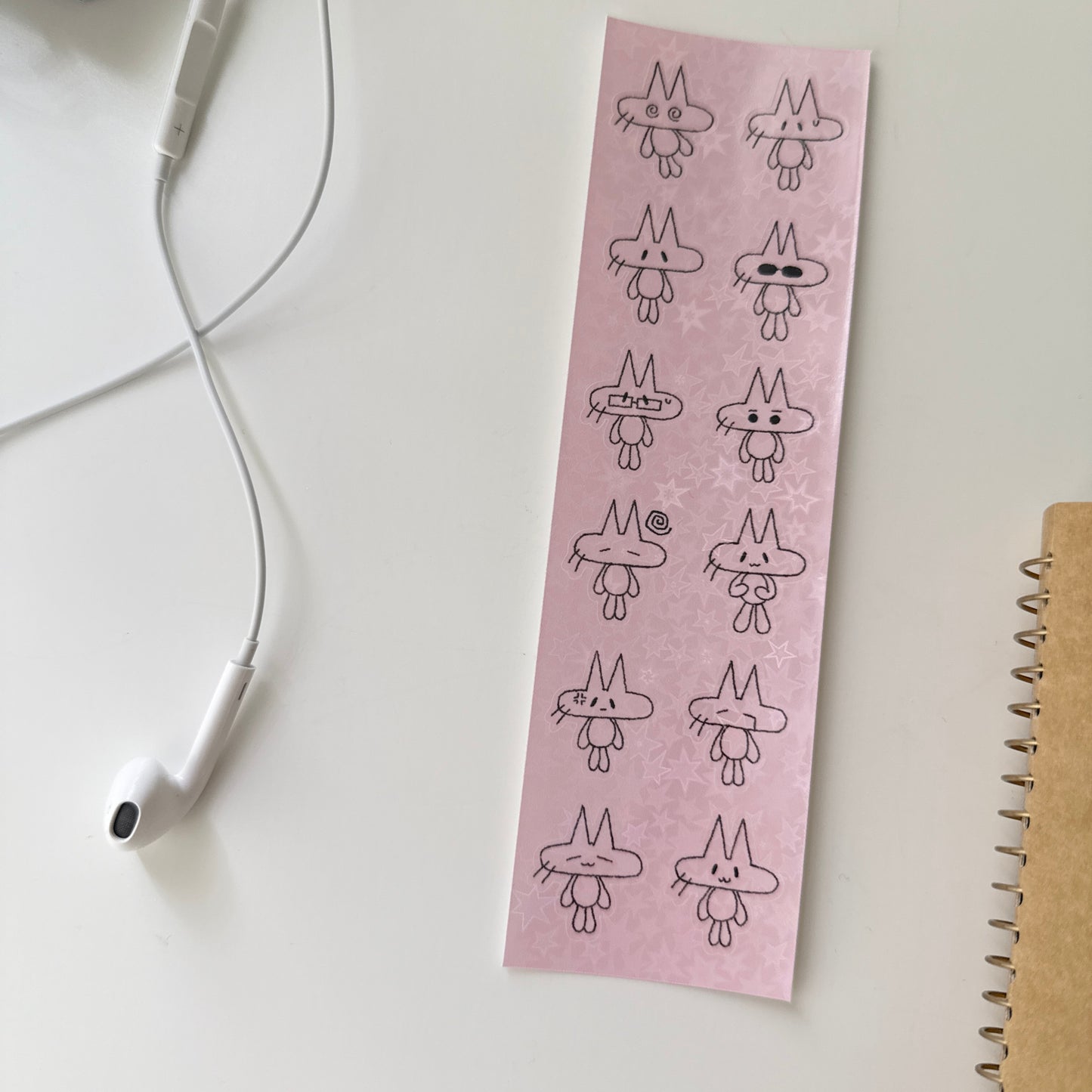 Jeongo Innerside Cat Sticker // Pink
