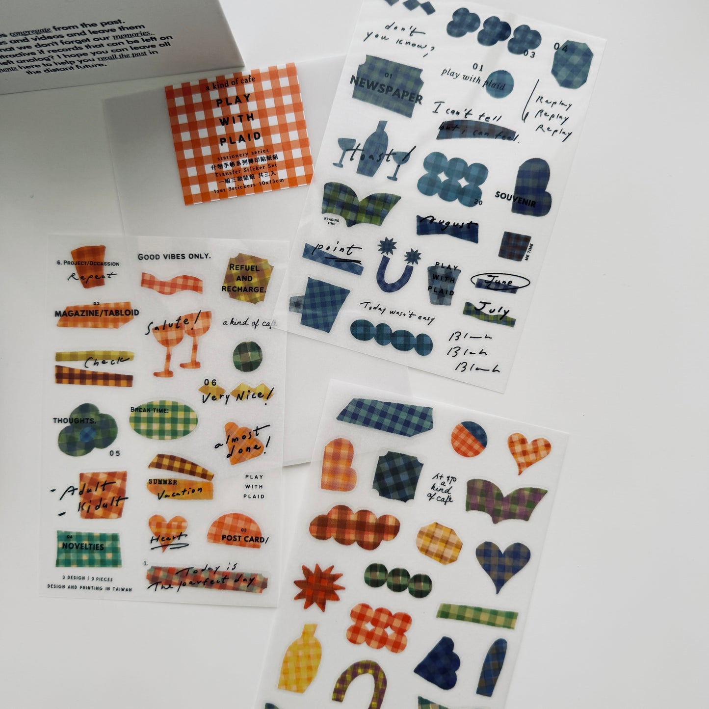 A Kind of Café Play With Plaid Transfer Sticker Set